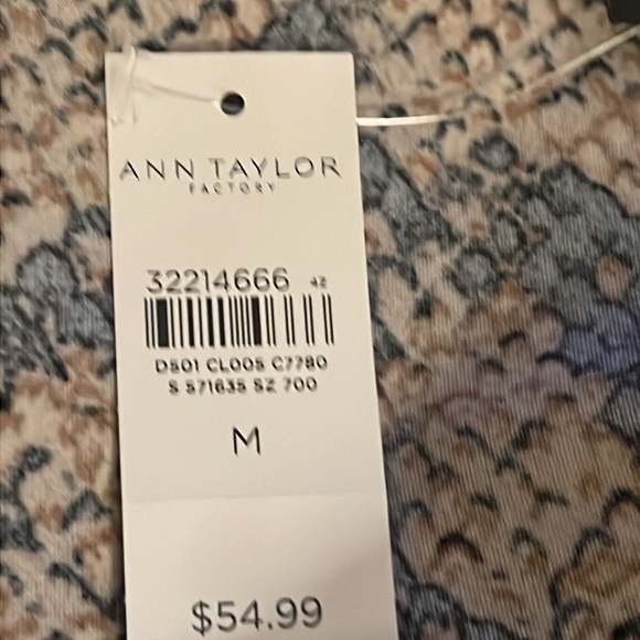 Ann Taylor snake print square neck puff long sleeves pull over blouse top Sz M - Picture 8 of 9